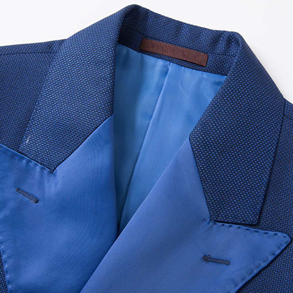 navy blue wedding dress suit details