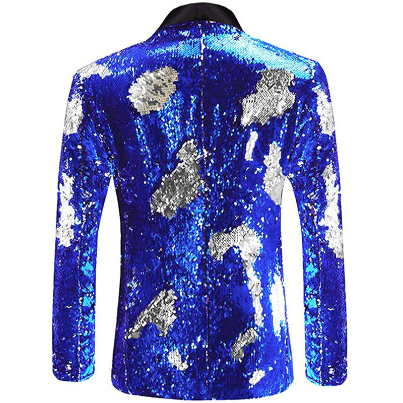 Blue Sequin Tuxedo back