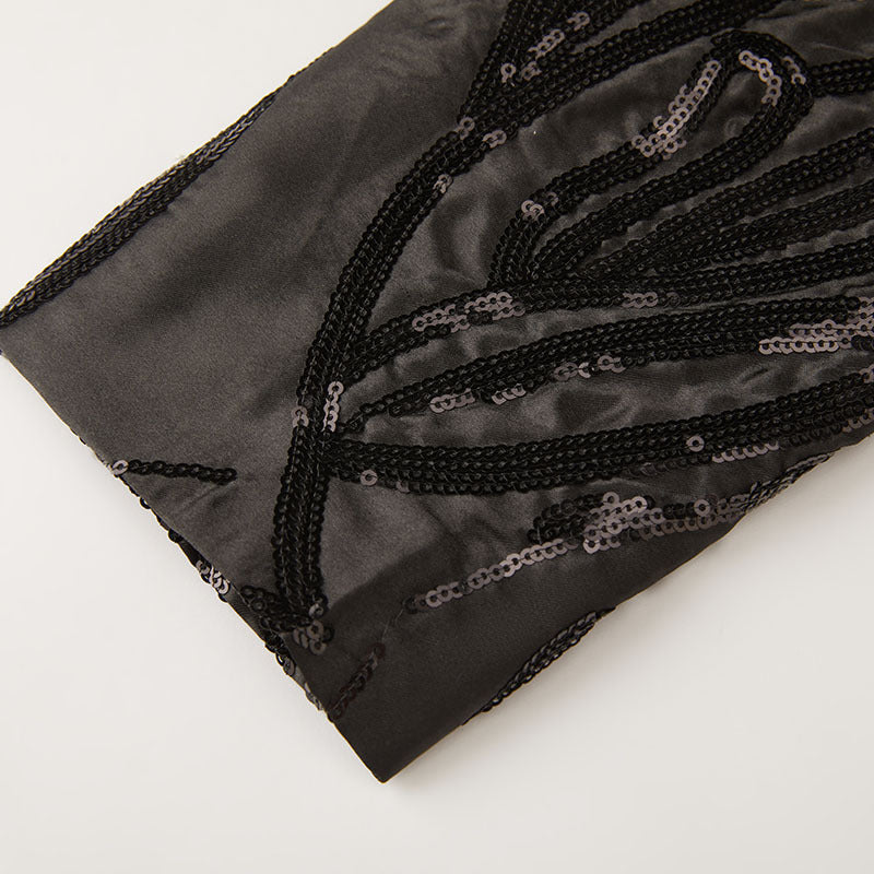 Sequin Embroidery Black Tuxedo details - 3
