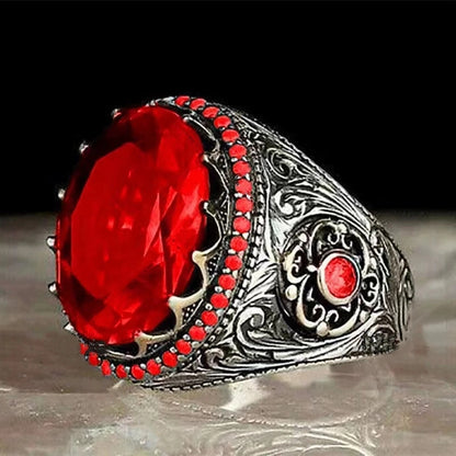 خاتم رجالي فاخر بحجر اليشم المزخرف – تصميم أنيق ومميز