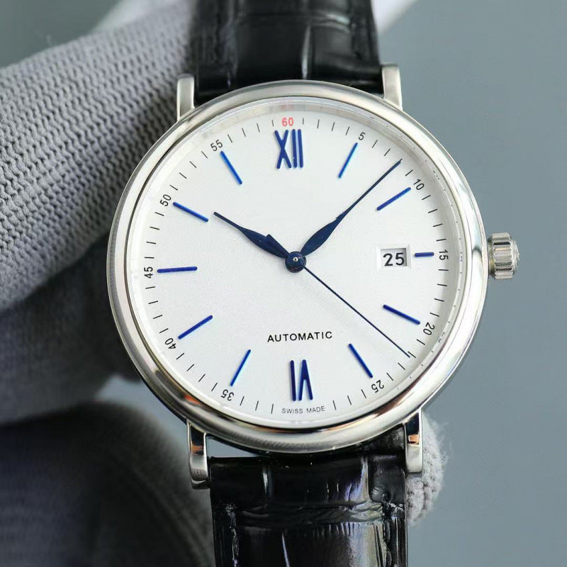 ساعة رجالية فخمة أوتوماتيك بثلاثة عقارب وحزام عالي الجودة – ستايل أعمال