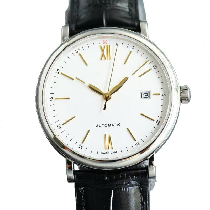 ساعة رجالية فخمة أوتوماتيك بثلاثة عقارب وحزام عالي الجودة – ستايل أعمال