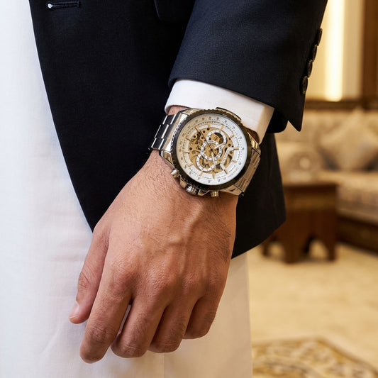 ساعة Winner الرجالية الأنيقة بميناء كبير