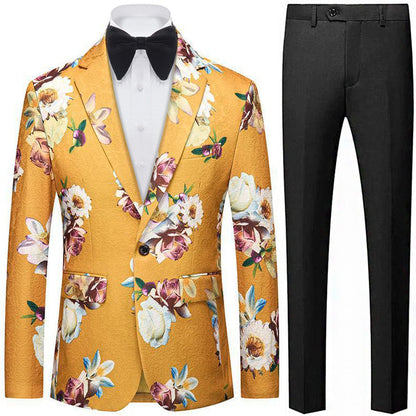 yellow floral tuxedo