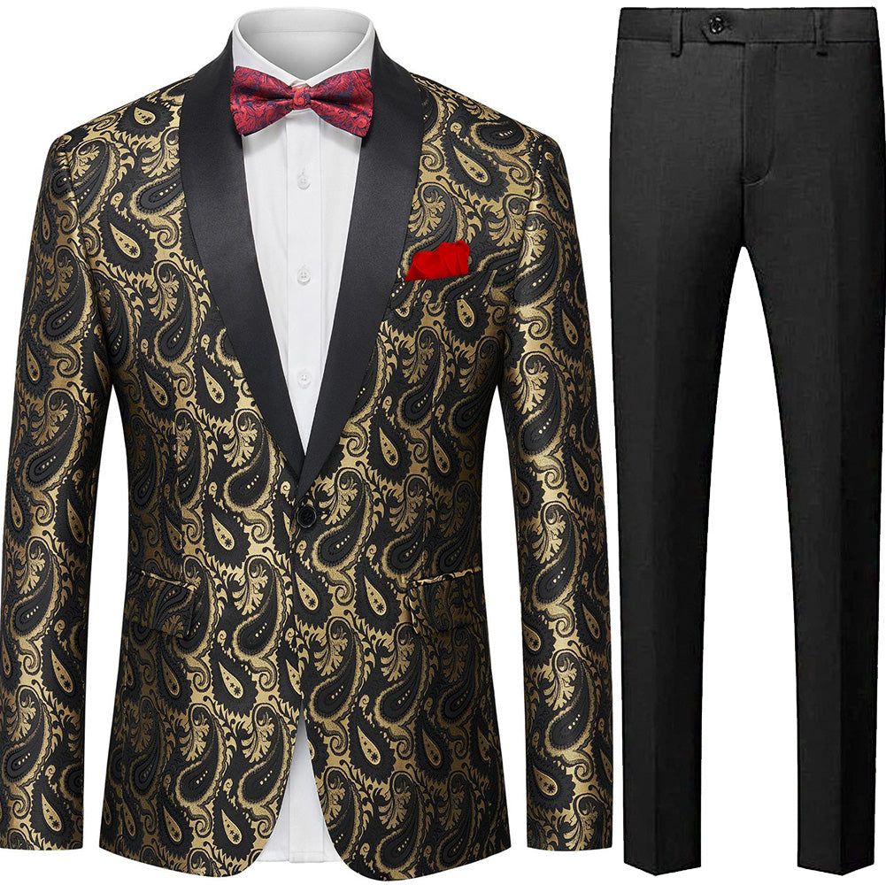 gold paisley tuxedo