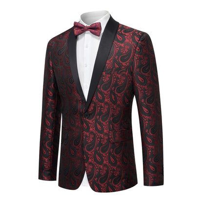 burgundy paisley tuxedo - 1