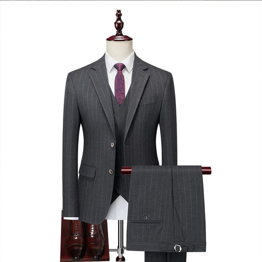 3-piece  iron gray suit 