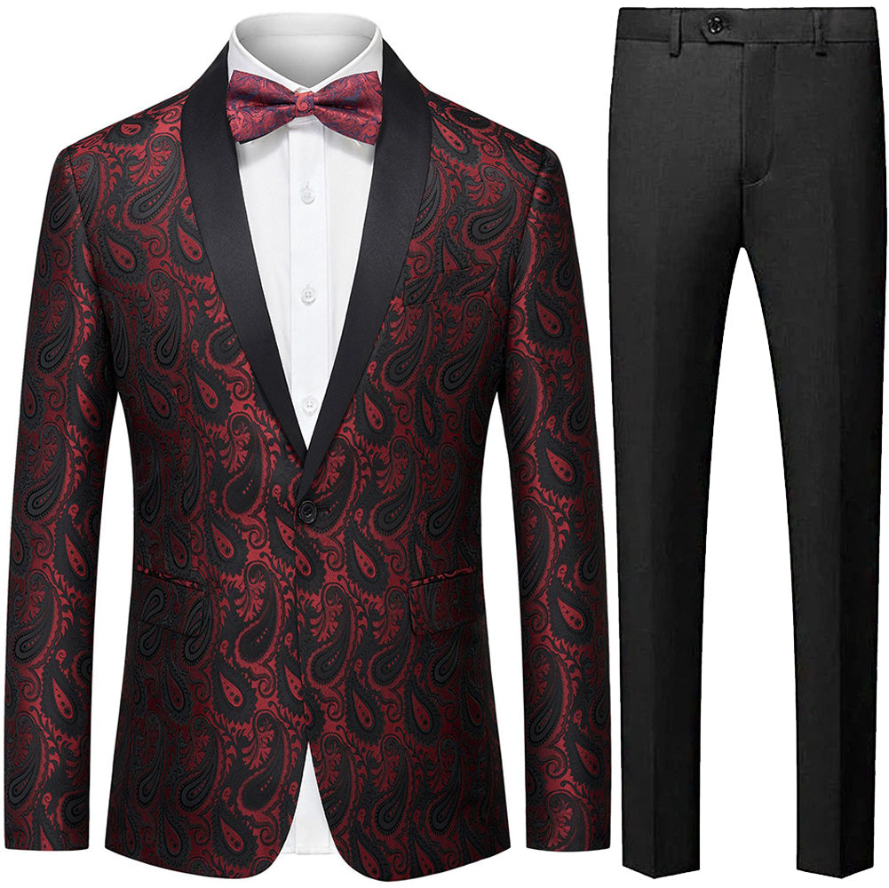 burgundy paisley tuxedo