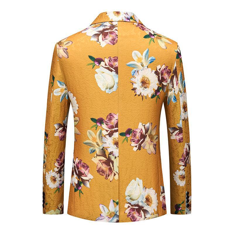 yellow floral suit