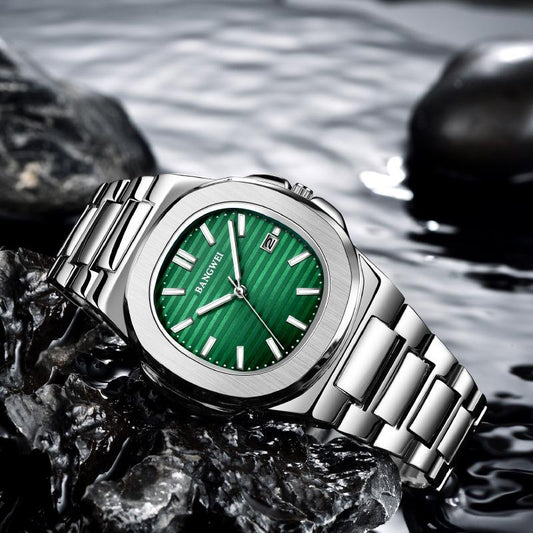 ساعة معصم رجالية كلاسيكية مربعة بتصميم "باروت نوتيلوس"