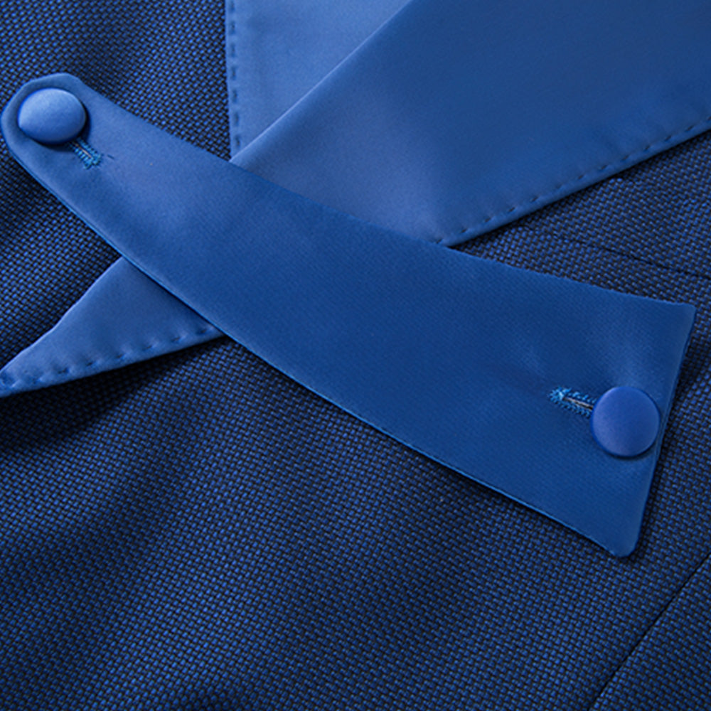 navy blue wedding dress suit details - 2