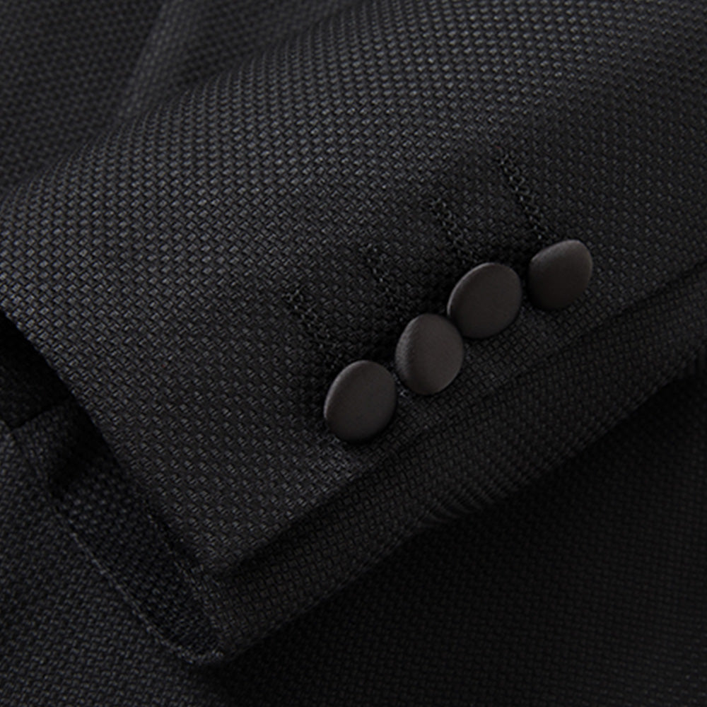 black wedding dress suit details - 2