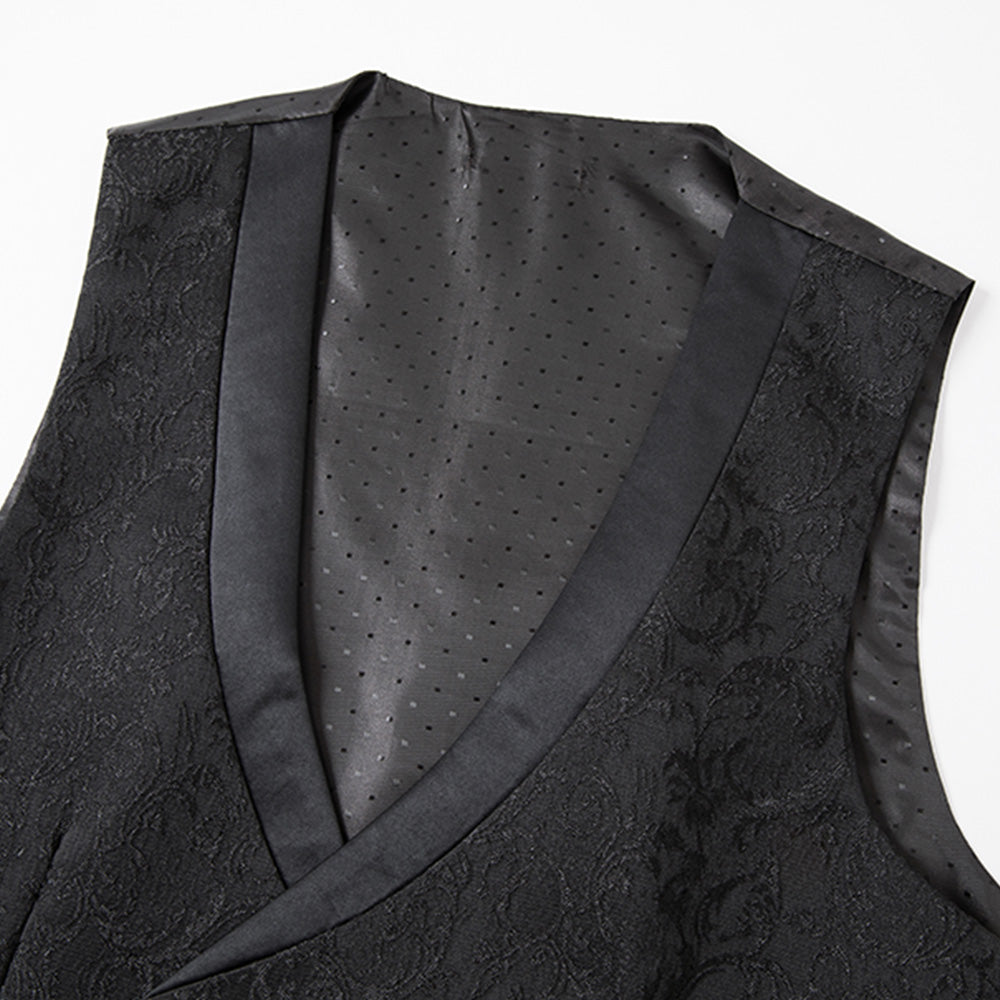 Damask Black Suit vest - 2