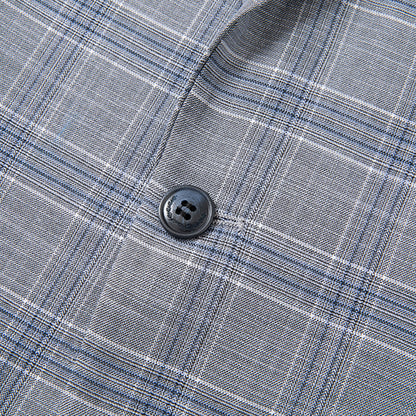 Plaid Greyish Blue Suit details - 2