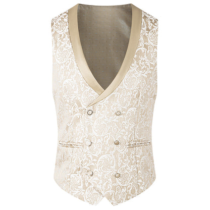 Damask Champagne Suit vest