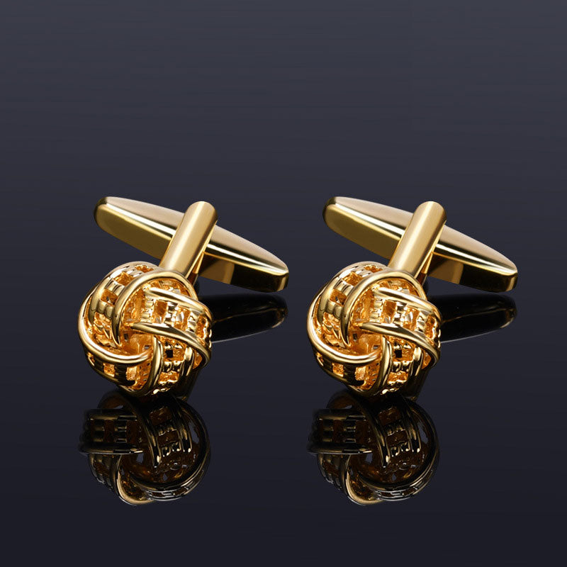 Diamond-set Metal Knotted Cufflinks - www.tuxedoaction.com