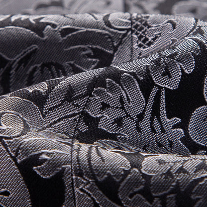 Silver jacquard  Black Suit fabric