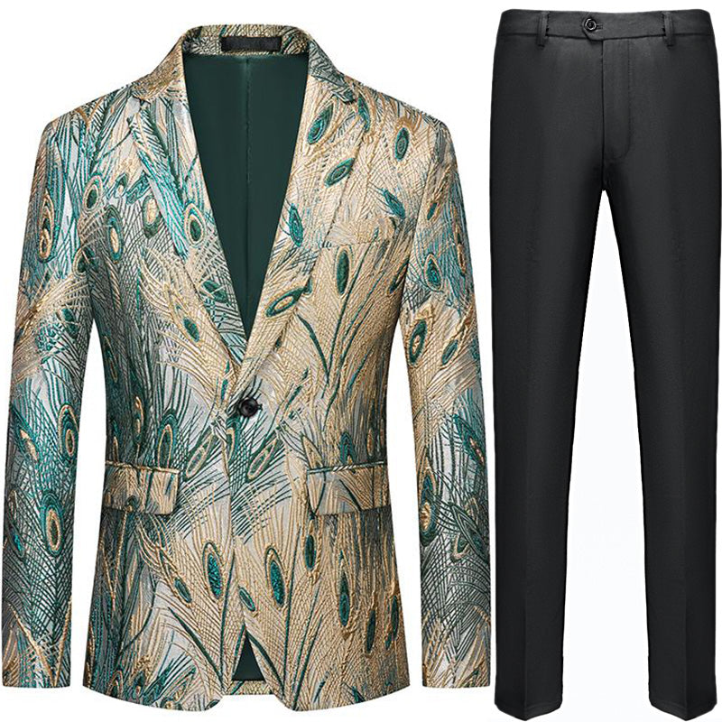 Peacock Plume Champaigne Tuxedo 