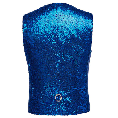 Men's Sequin Fashion Vest Blue - www.tuxedoaction.com