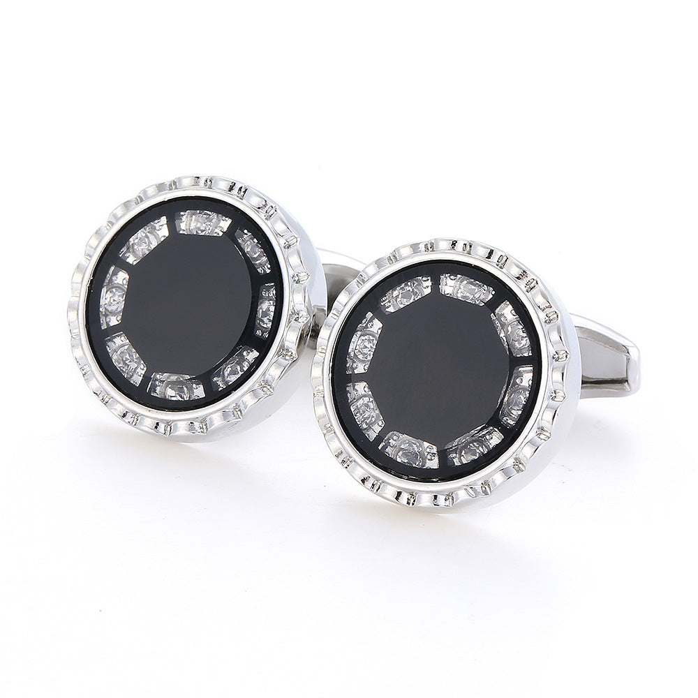 Round Inset French Cufflinks - www.tuxedoaction.com