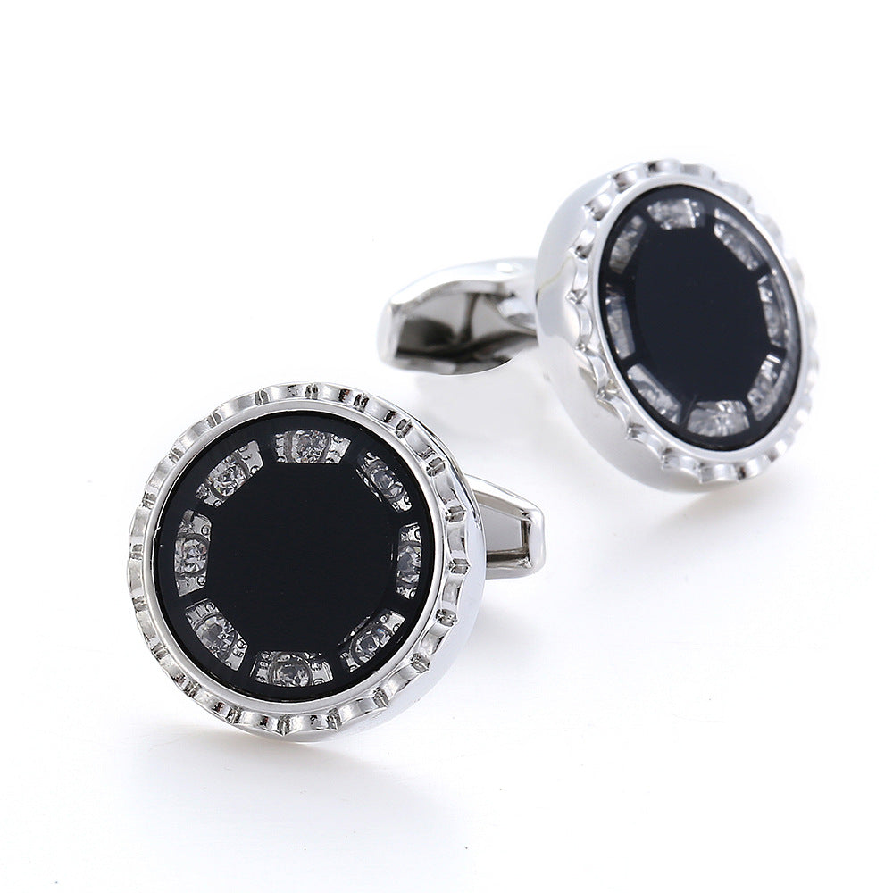 Round Inset French Cufflinks - www.tuxedoaction.com