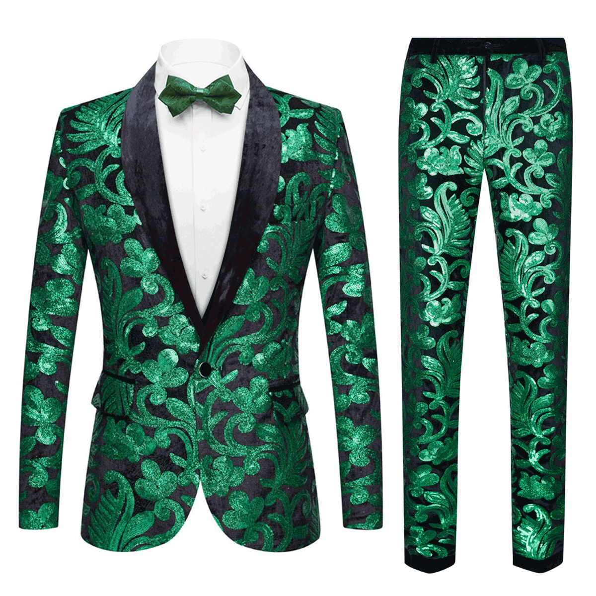 green sequin tuxedo -1