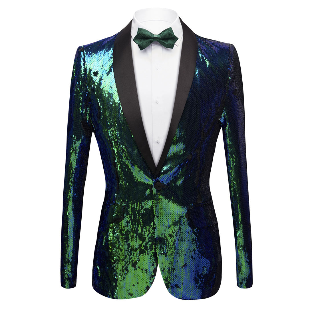 green sequin tuxedo 