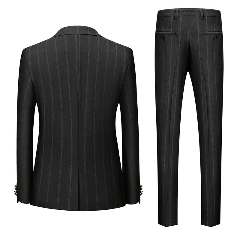 stripe black suit back