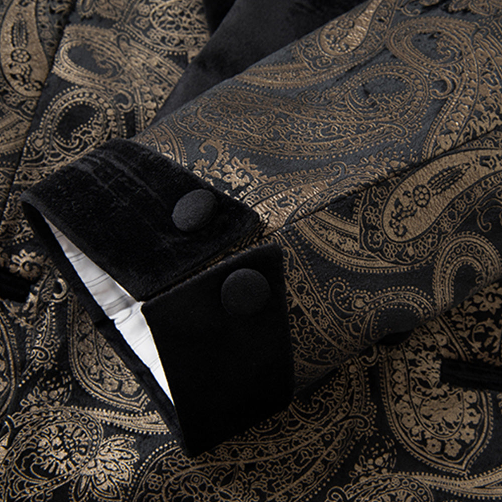 Gold Paisley Black Tuxedo - 6