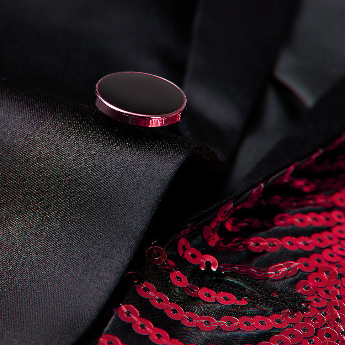 red sequin black suit details - 2