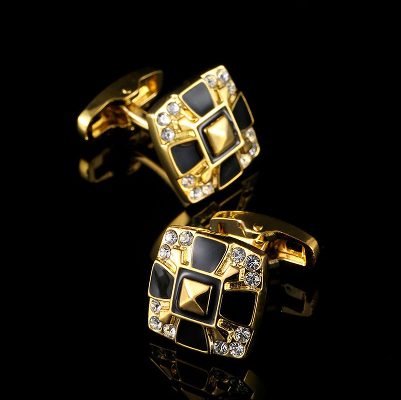 Luxury Gold Cufflinks with Diamonds - www.tuxedoaction.com