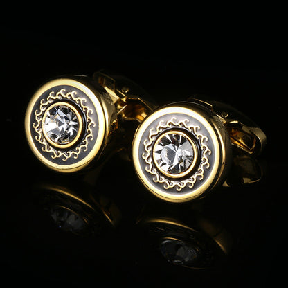 Round Gold French Cufflinks - www.tuxedoaction.com