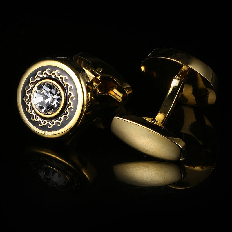 Round Gold French Cufflinks - www.tuxedoaction.com