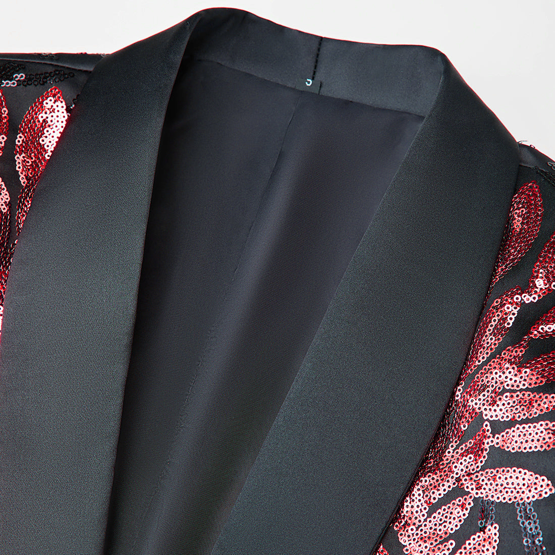 red sequin laurel black tuxedo - 2