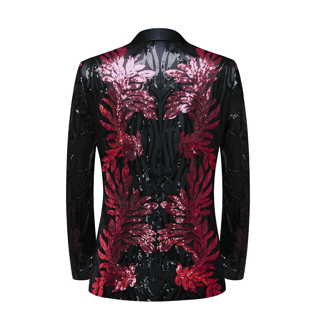 red sequin laurel black tuxedo - 1