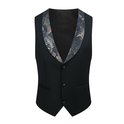 gold galaxy blue suit vest