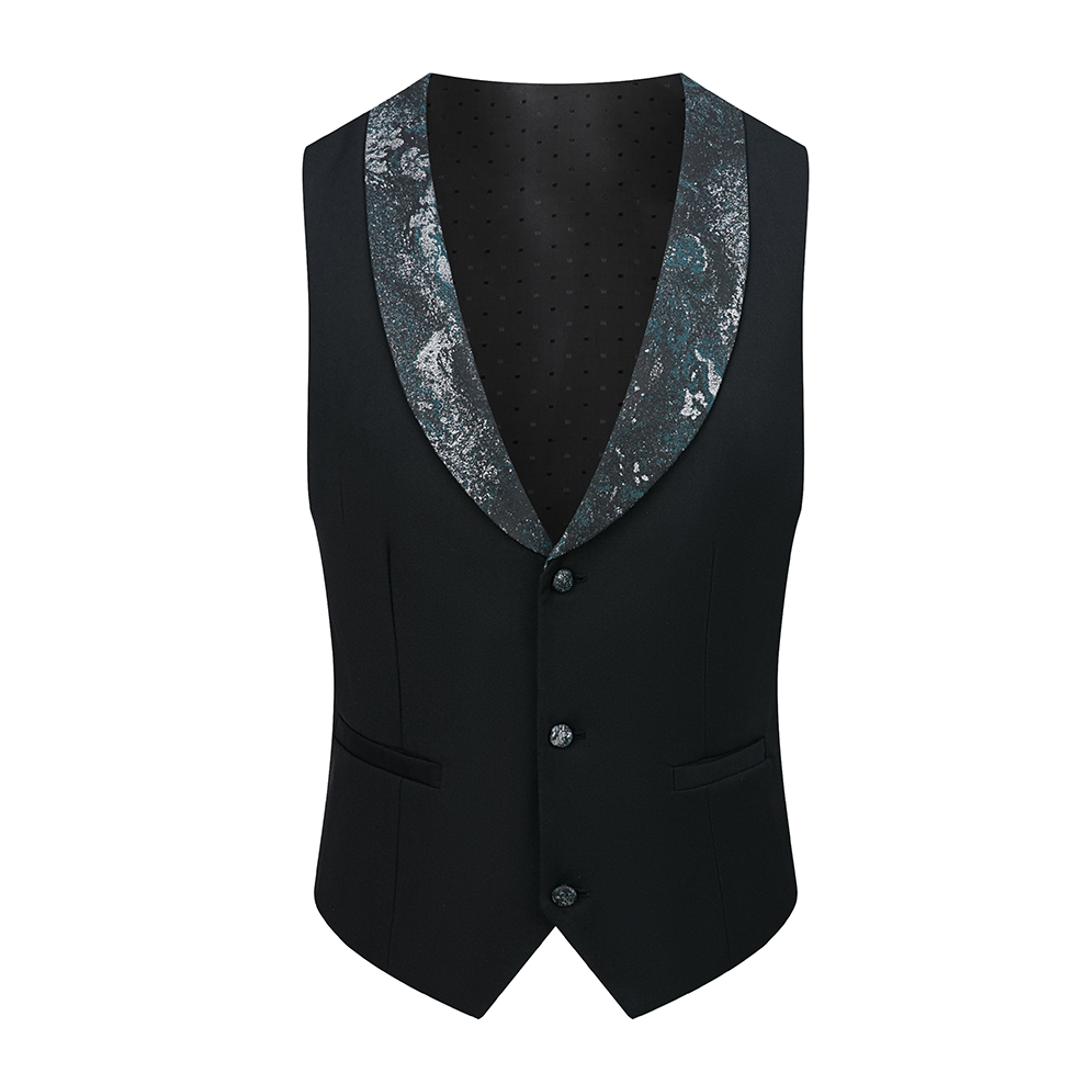 Silver Galaxy Green Suit Vest