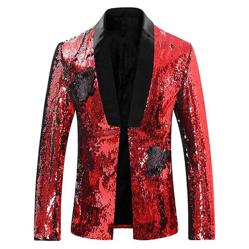 red sequin tuxedo