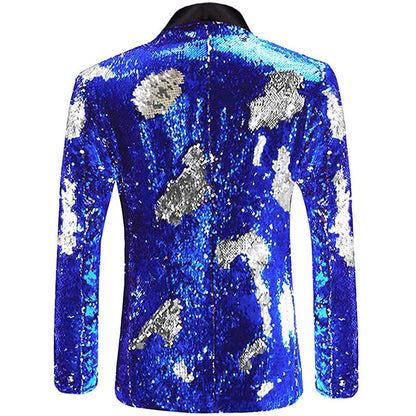 Blue Sequin Tuxedo back