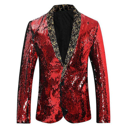 Red sequin tuxedo