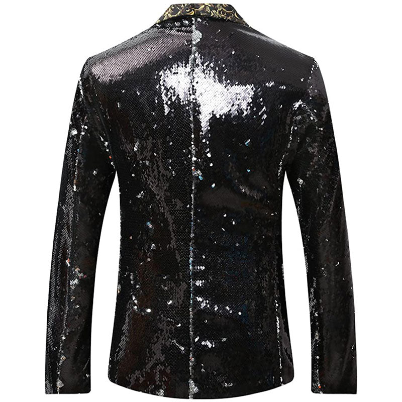 black and silver tuxedo back
