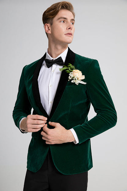 emerald green suit mens details - 3