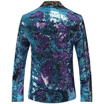 Teal sequin tuxedo back - 2