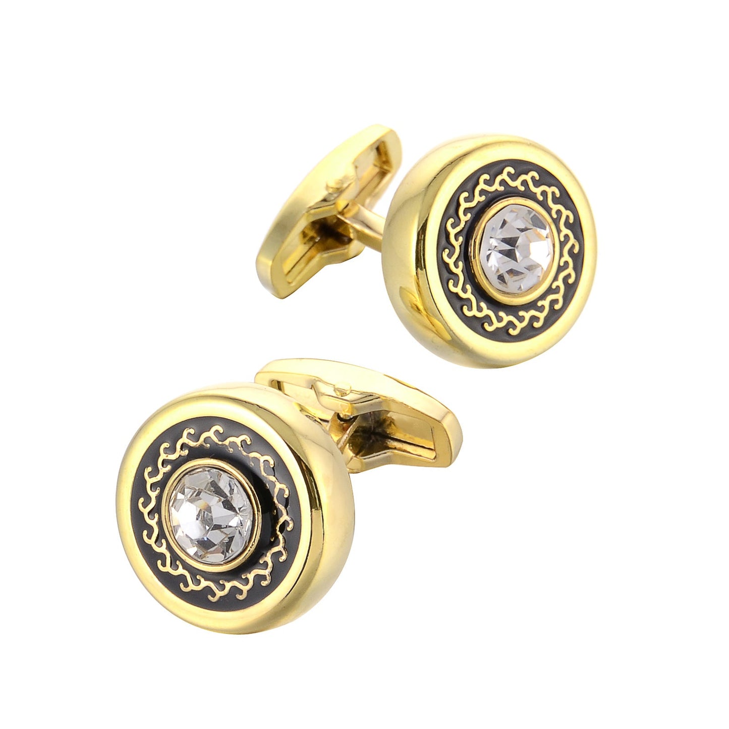 Round Gold French Cufflinks - www.tuxedoaction.com