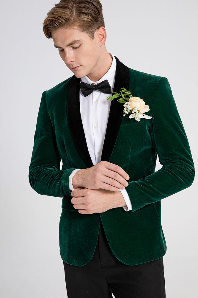 emerald green suit mens details - 2