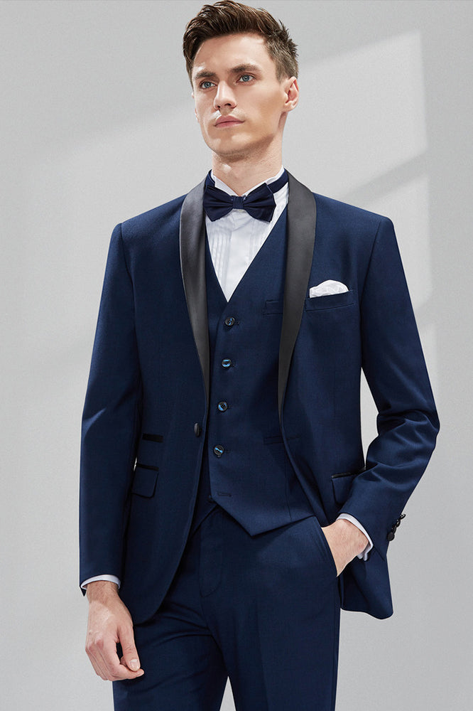 navy blue groomsmen suits