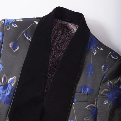 Jacquard Black Suit details