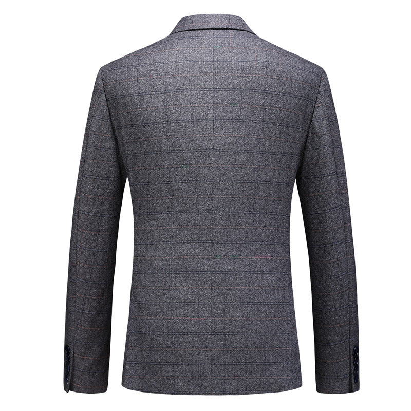 Square Grid grey tuxedo back