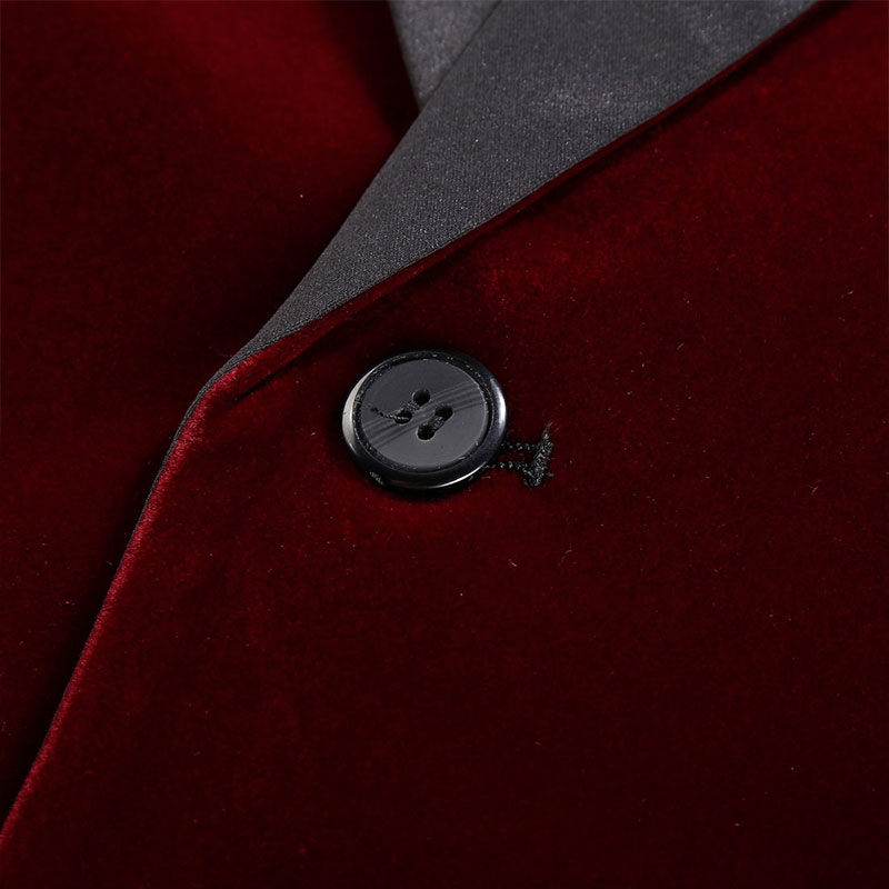 burgundy velvet tuxedo details - 2