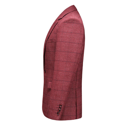 burgundy suit details